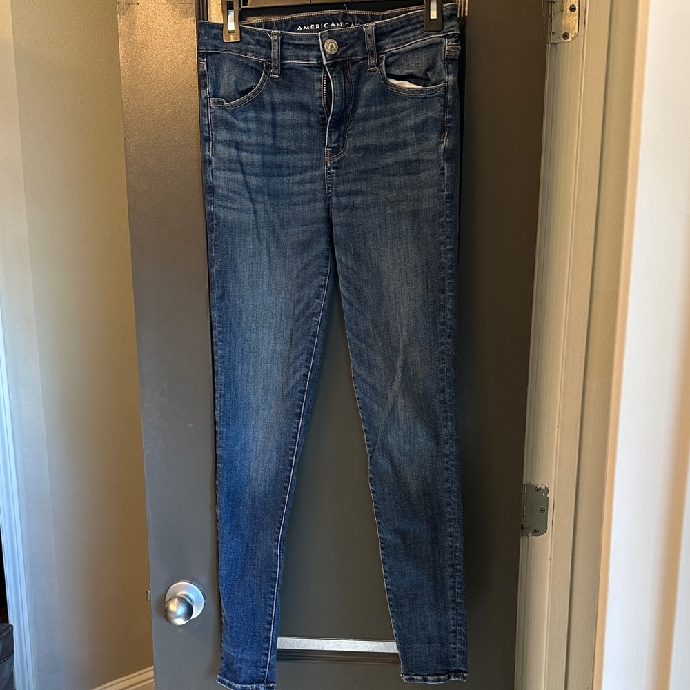 American Eagle Outfitters Women's Dark Blue Skinny Jeans